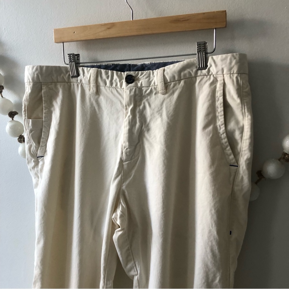 Tommy Bahama 36X30 Cream Chino Pants Men's  5 Pocket Pant - Pima Cotton Blend - Picture 3 of 9